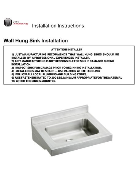 Wall Hung Sink Installation