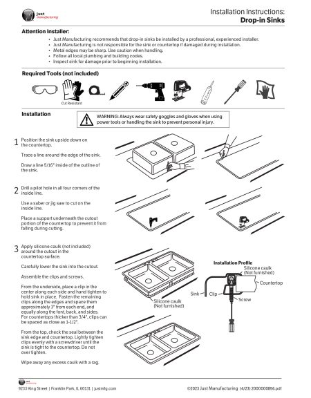 Drop-in Sink Installation