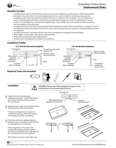 Undermount Sink Installation